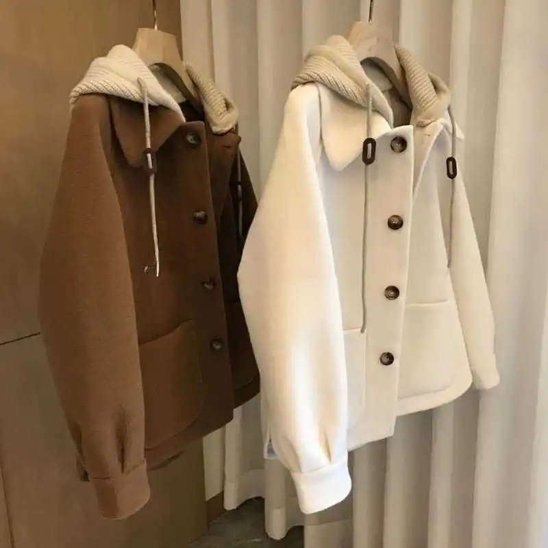 Wool Coat Peacoat - Cappotto di lana con cappuccio da