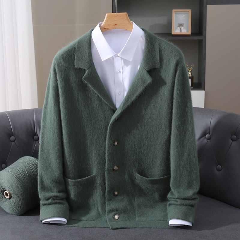 Wool Coat Peacoat - Nuovo cardigan in lana di visone