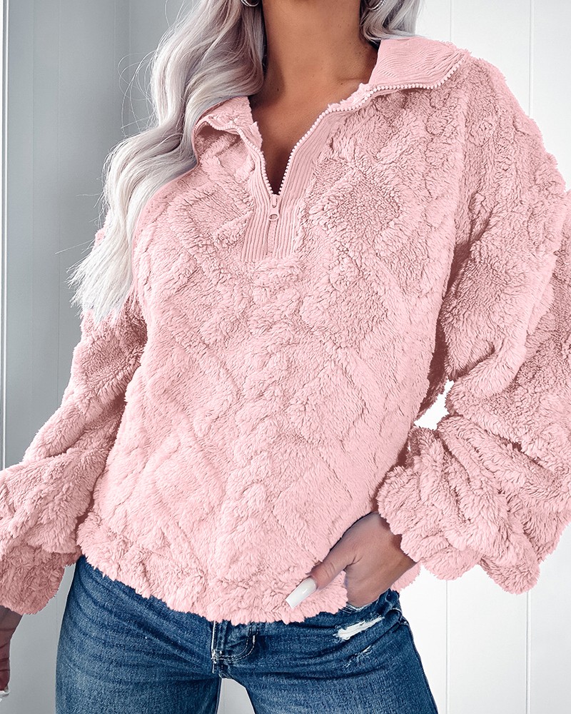 Sherpa Hoodie Fleece - Felpa da donna in pile Sherpa