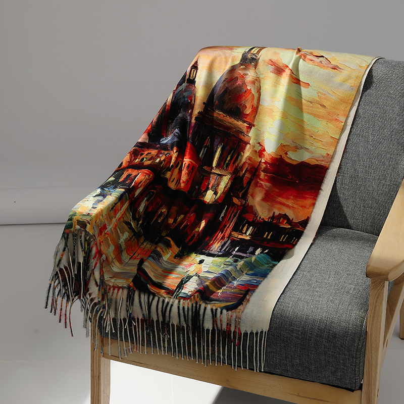 Sciarpa di cashmere pittura a  - Shawl Wrap Winter recensione e prezzo